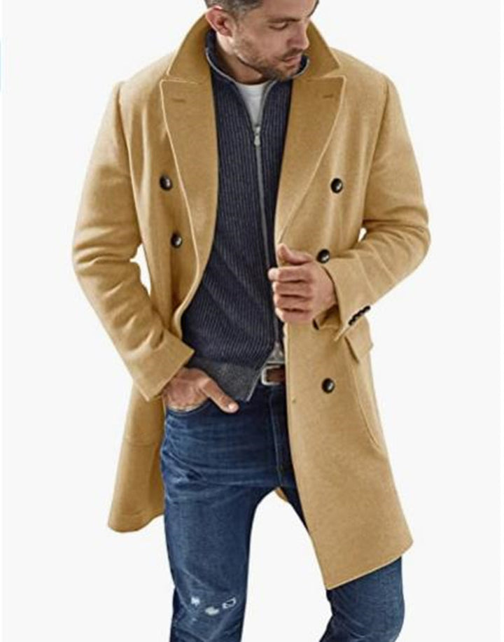 Herren eleganter Doppelknebel-Mantel mit modernem Schnitt Aliams