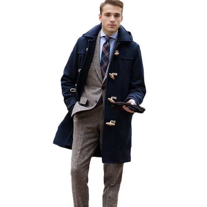 Herren Stilvoller Dufflecoat mit Knopfdetails Aliams