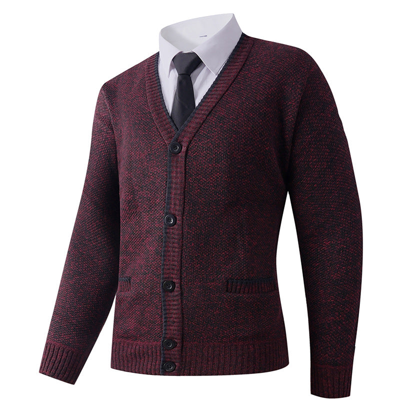 Herren Strickjacke mit V-Ausschnitt und klassischem Design Aliams