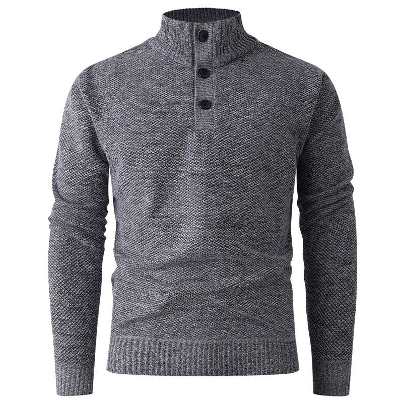 Herren eleganter Stehkragenpullover mit strukturiertem Zopfmuster Aliams