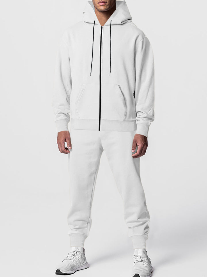 Herren Sportlicher Fleece-Jogginganzug mit Kapuze Aliams