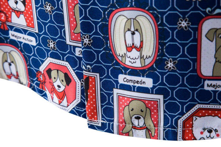 Herren Kurzarmhemd im kreativen Tiermotiv-Stil Aliams