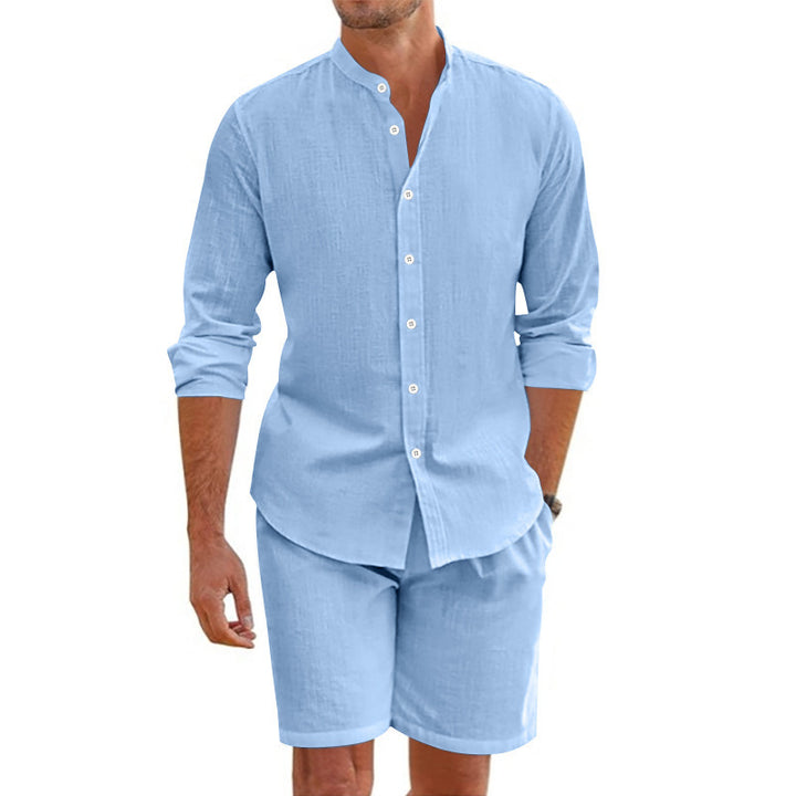 Herren elegantes Kurzarmhemd und passende Shorts Aliams