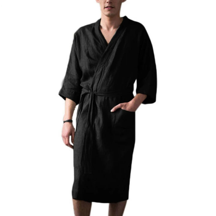 Herren Kimono-Bademantel aus hochwertigem, atmungsaktivem Material Aliams