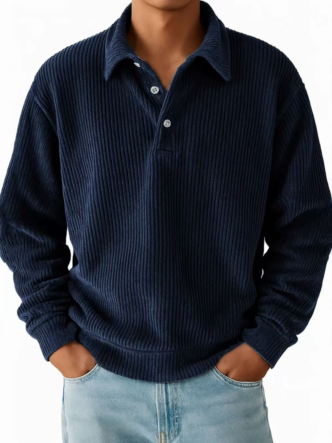 Herren Poloshirt mit Rippstruktur und klassischem Kragen Aliams