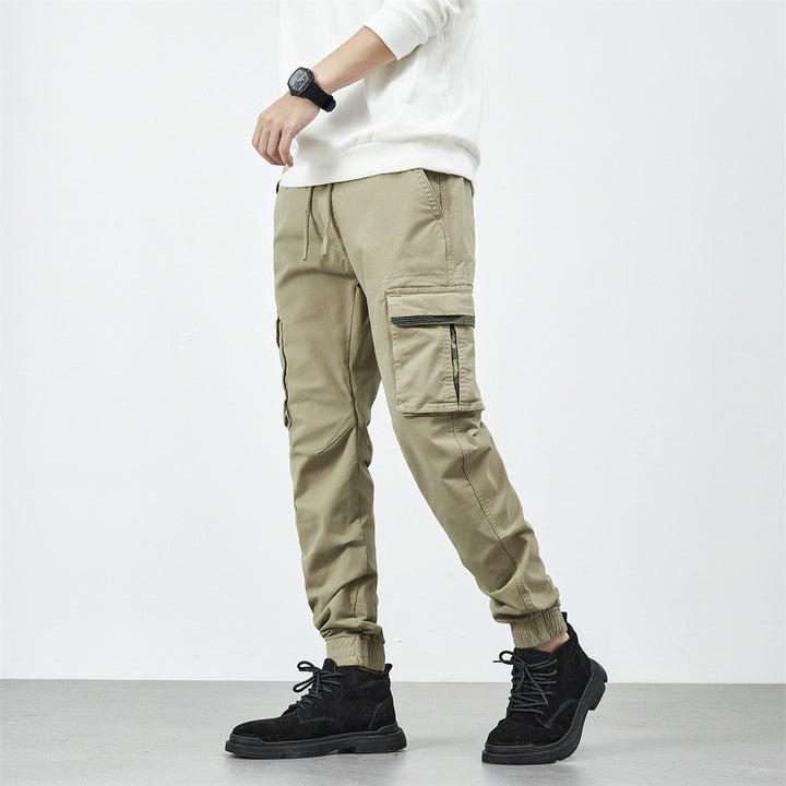 Herren funktionale Cargo-Hose mit elastischen Bündchen und zahlreichen praktischen Taschen Aliams