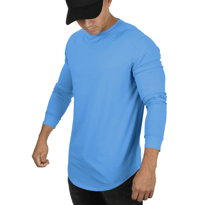 Herren lässiges Langarm-T-Shirt mit modernem Schnitt und elastischen Bündchen Aliams