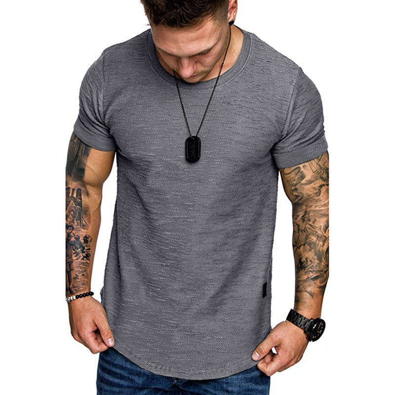 Herren hochwertiges T-Shirt mit strukturiertem Gewebe und figurbetonendem Schnitt Aliams