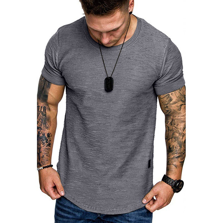 Herren hochwertiges T-Shirt mit strukturiertem Gewebe und figurbetonendem Schnitt Aliams
