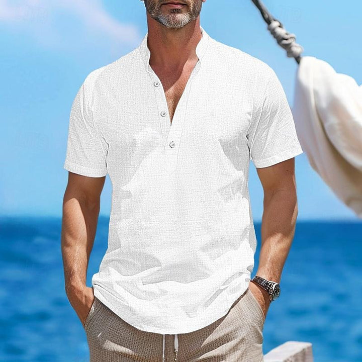 Herren kurzärmeliges strukturiertes Hemd Aliams