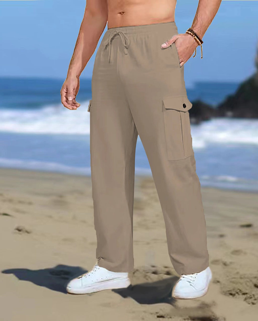 Herren Cargo-Hose mit mittelhohem Bund und praktischen Seitentaschen Aliams