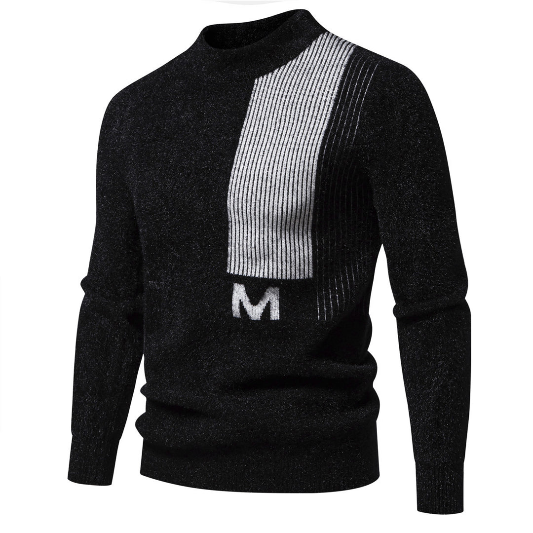Herren Hochwertiger Strickpullover mit modernem Stehkragen und strukturiertem Design Aliams