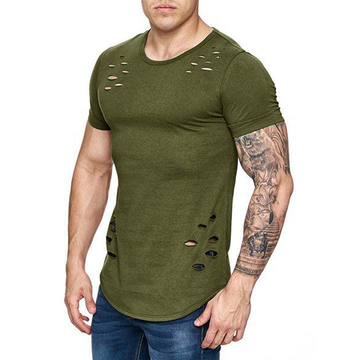 Herren Trendiges T-Shirt mit einzigartigen Cut-Outs Aliams
