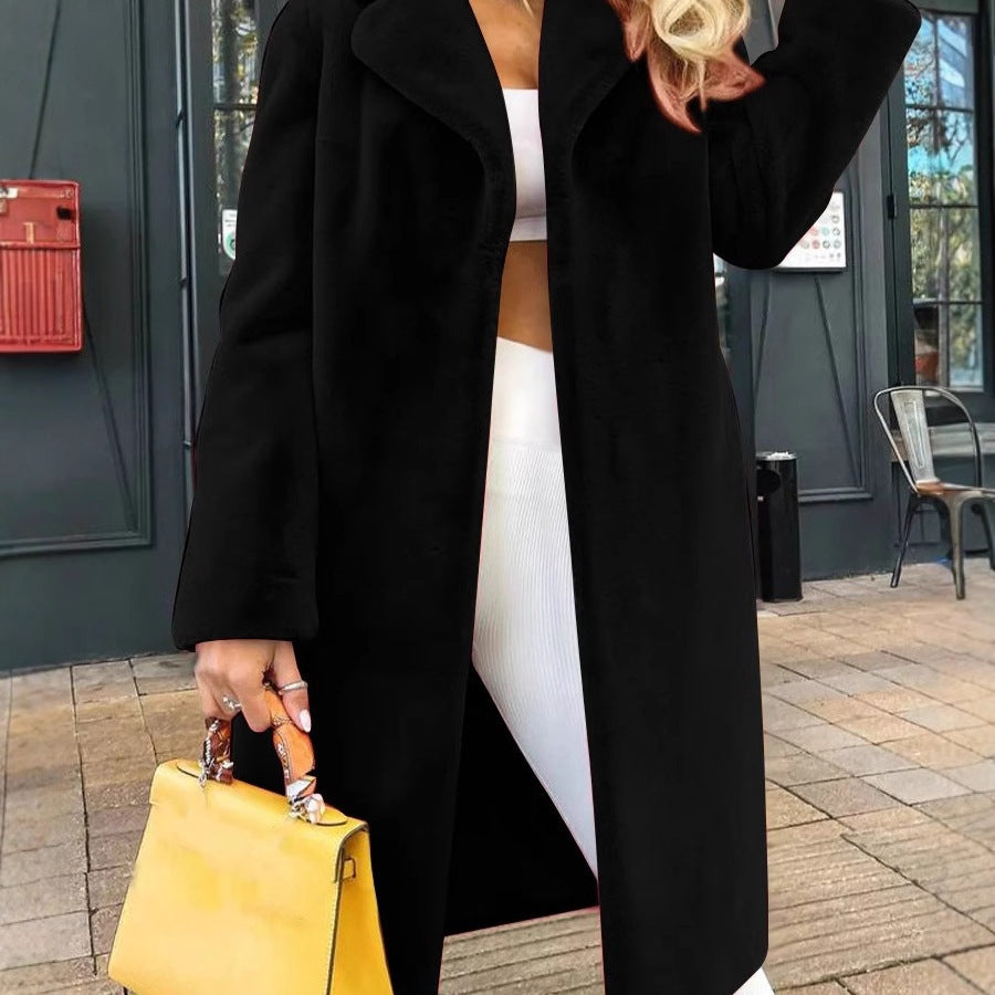 Damen elegante Fleecejacke mit modernem Schnitt und großzügigen Taschen Aliams