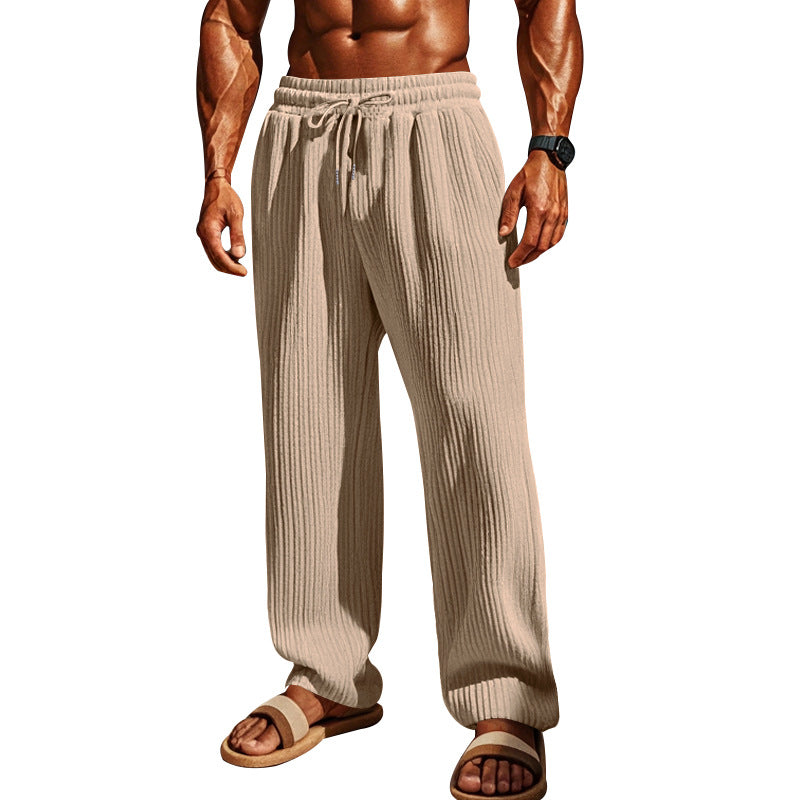 Herren Bequeme Strandhose im modernen Rippdesign mit elastischem Bund Aliams
