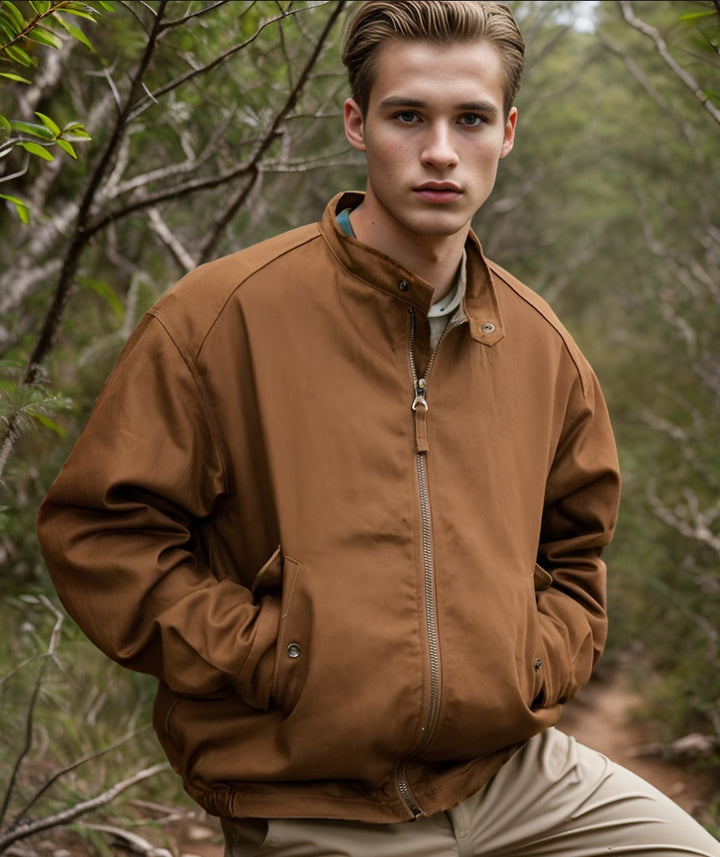 Herren funktionale Outdoor-Jacke mit verstellbarem Kapuzenkragen und praktischen Reißverschlusstaschen Aliams