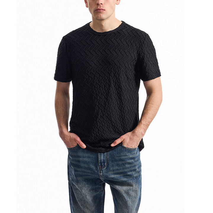 Herren T-Shirt mit strukturiertem Muster und lässiger Passform Aliams
