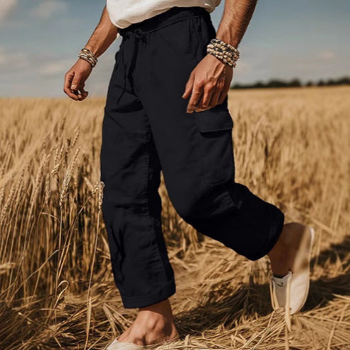 Herren Cargo-Hose mit vielseitigen Taschen und verstellbarem Bund Aliams