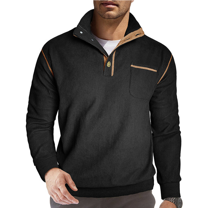 Herren Stepppullover mit modernem Kragen Aliams