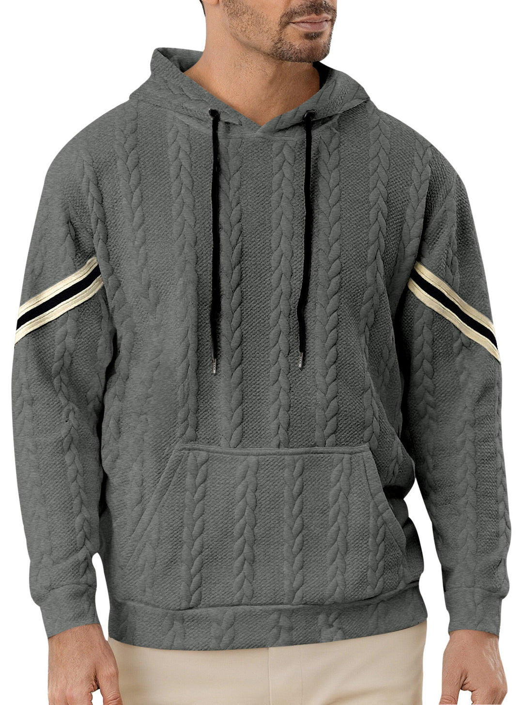 Herren Kapuzenpullover mit strukturiertem Design und kontrastierenden Akzenten Aliams