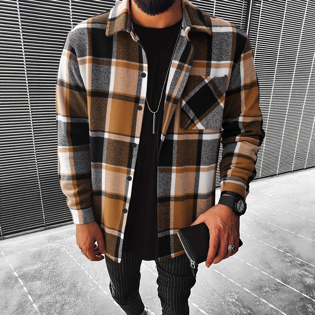 Herren Karierte Flanell Hemdjacke Aliams