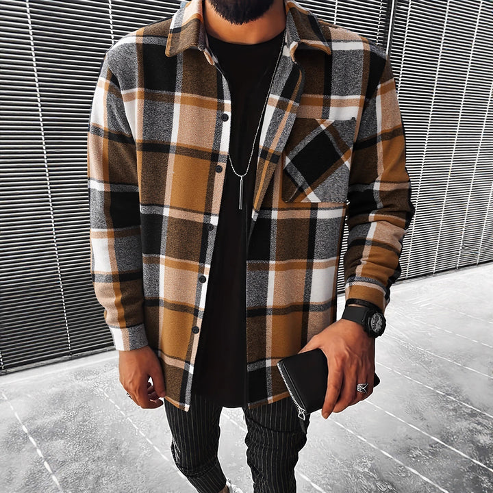 Herren Karierte Flanell Hemdjacke Aliams