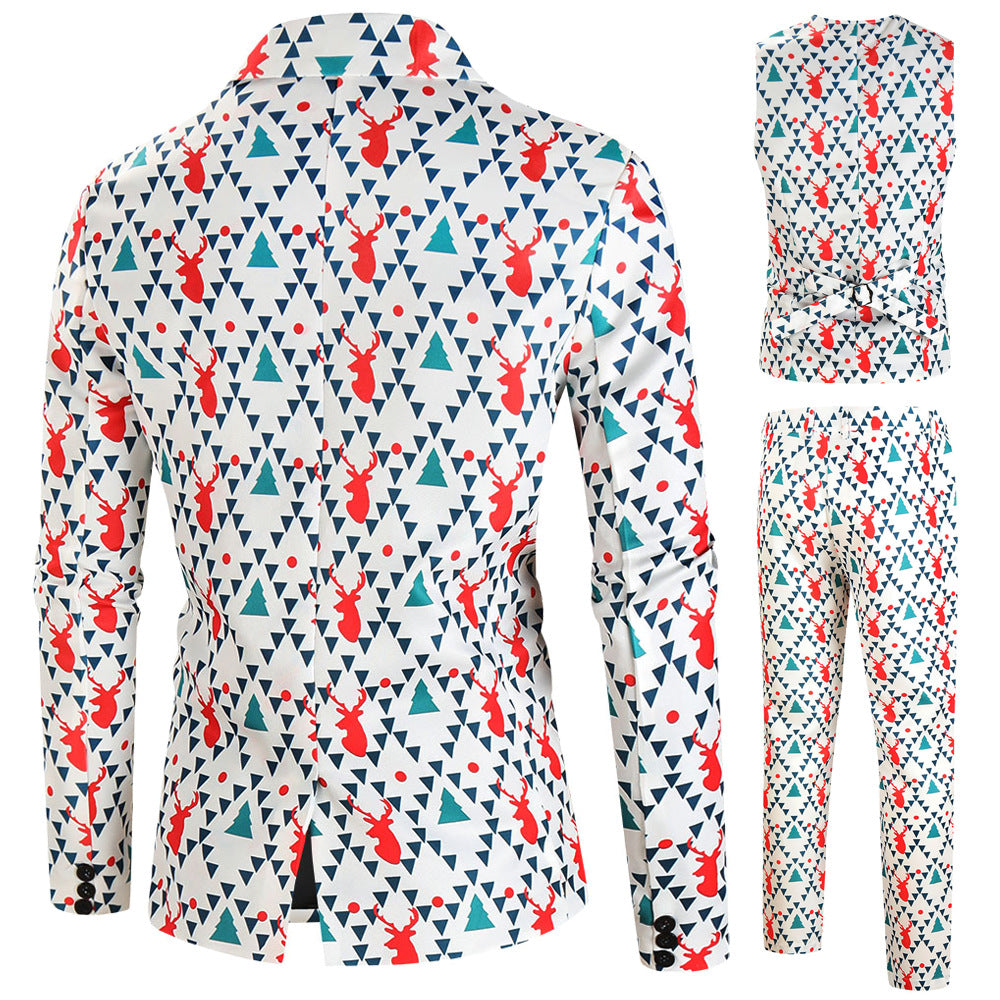 Herren elegantes Anzug-Set mit kreativem Schneeflocken-Muster Aliams