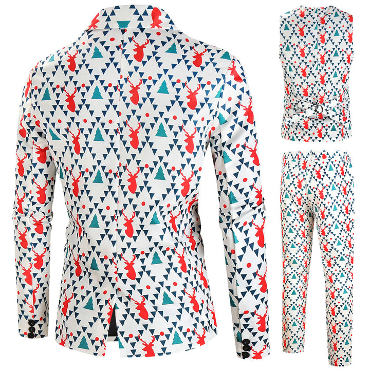 Herren elegantes Anzug-Set mit kreativem Schneeflocken-Muster Aliams