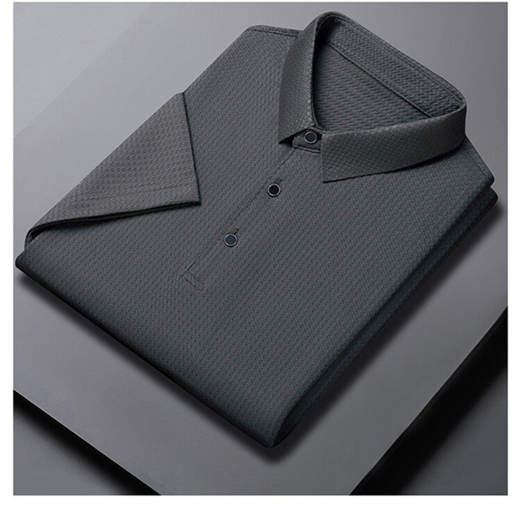 Herren elegantes Polohemd mit strukturiertem Kragen und funktionalen Eigenschaften Aliams