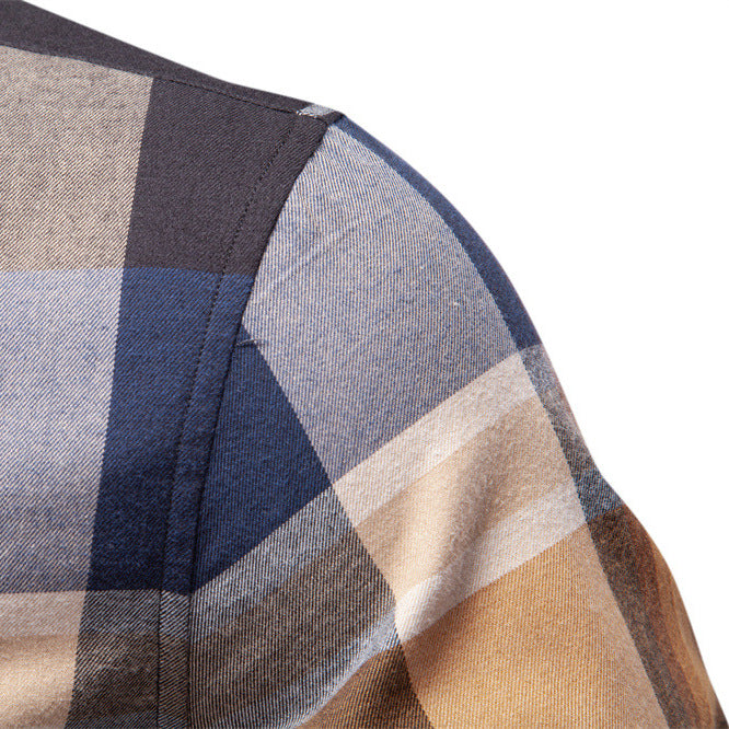 Herren Karohemd aus hochwertigem Baumwollmix mit klassischem Kentkragen Aliams