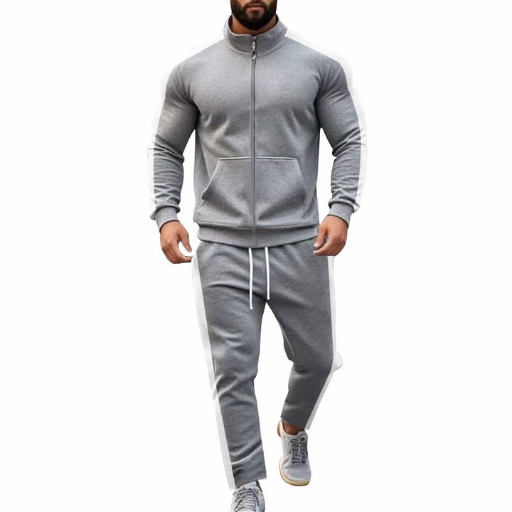 Herren Sportlicher Trainingsanzug mit modernem Stehkragen und praktischen Taschen Aliams