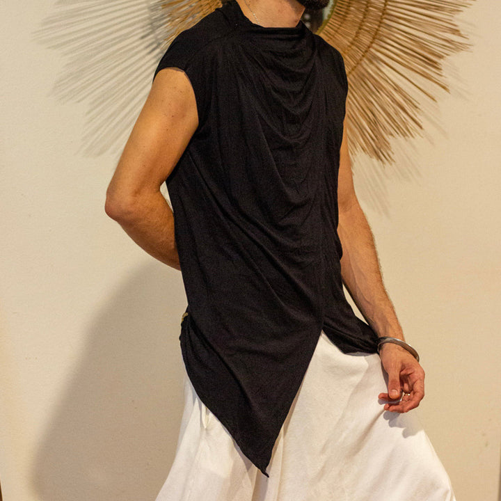 Herren asymmetrisches Kurzarm-T unique Longshirt Aliams