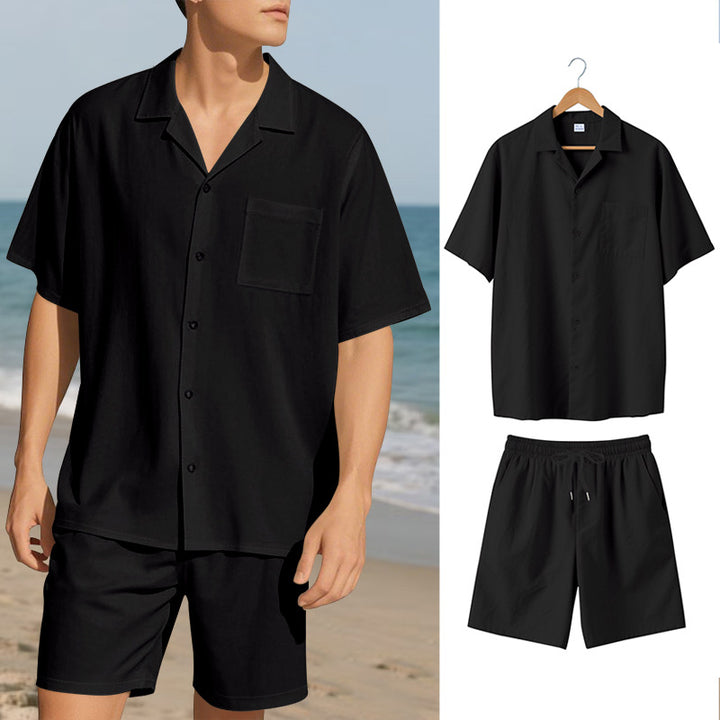 Herren Urlaubsgarnitur mit atmungsaktivem Kurzarmhemd und Shorts Aliams