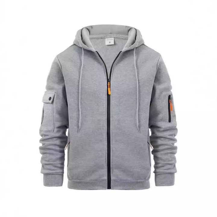 Herren funktionale Kapuzenjacke mit praktischen Reißverschlusstaschen Aliams