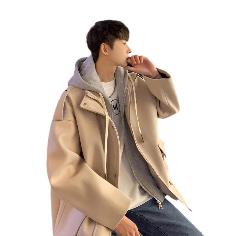 Herren Übergröße Winterjacke mit Kapuze und modernen Details Aliams