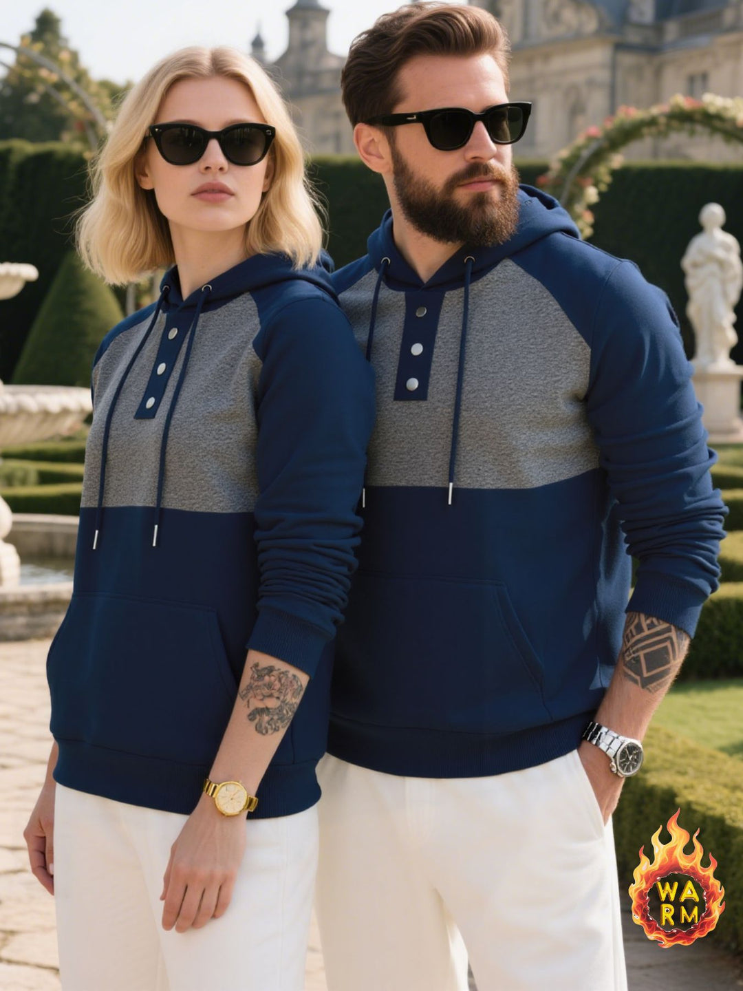 Herren Hoodie mit Knopfleiste und sportlichem Design Aliams