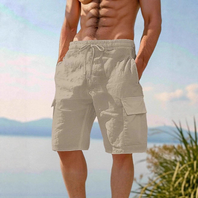 Herren Cargo-Shorts mit elastischem Bund und praktischen Seitentaschen Aliams