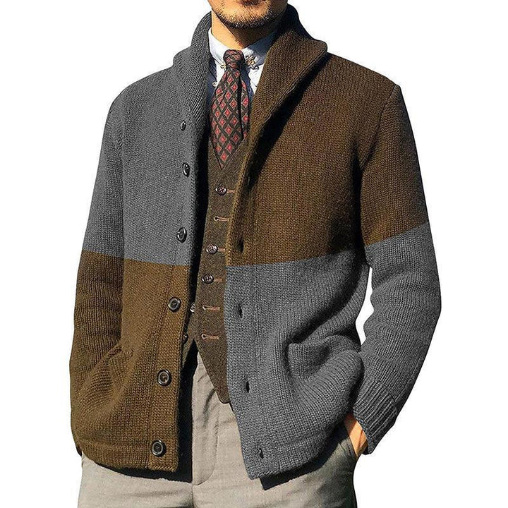 Herren Elegante Strickjacke mit hochgeschlossenem Kragen und Knopfdetails Aliams