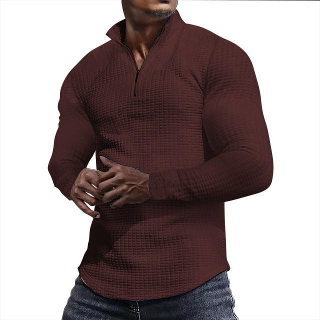 Herren Funktionsshirt mit hohem Kragen und strukturiertem Design Aliams