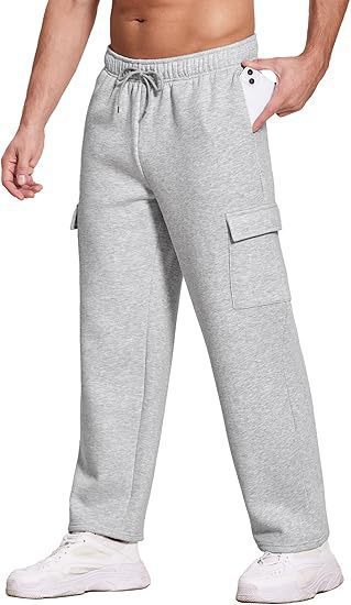 Herren bequeme Cargo-Hose mit elastischem Bund und seitlichen Taschen Aliams