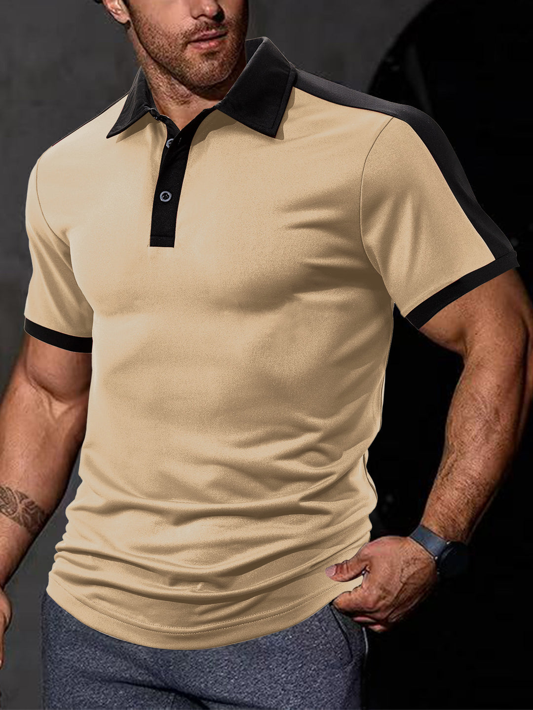 Herren sportliches Poloshirt mit modernem Schnitt und strukturiertem Gewebe Aliams