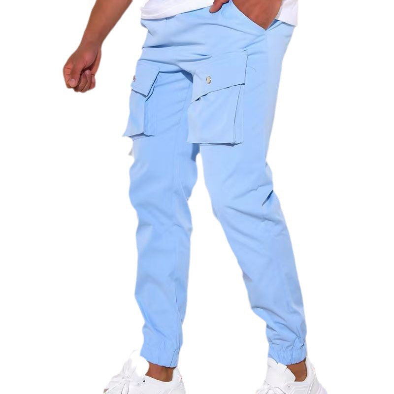 Herren Cargo-Hose mit vielen Taschen und elastischem Abschluss Aliams