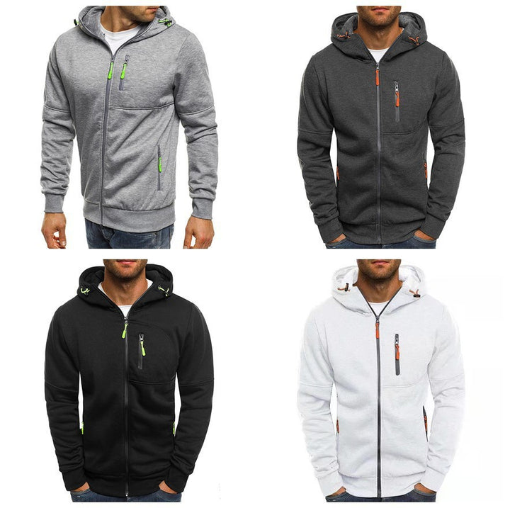 Herren Freizeitjacke mit praktischen Reißverschluss-Taschen und Kapuze Aliams