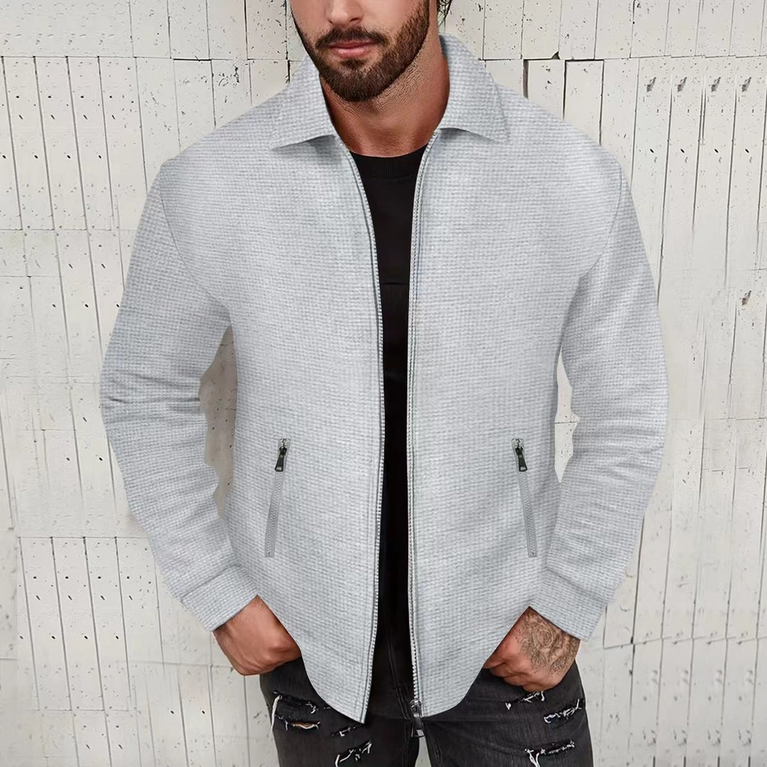 Herren stylische Freizeitjacke mit strukturiertem Design und praktischen Einschubtaschen Aliams
