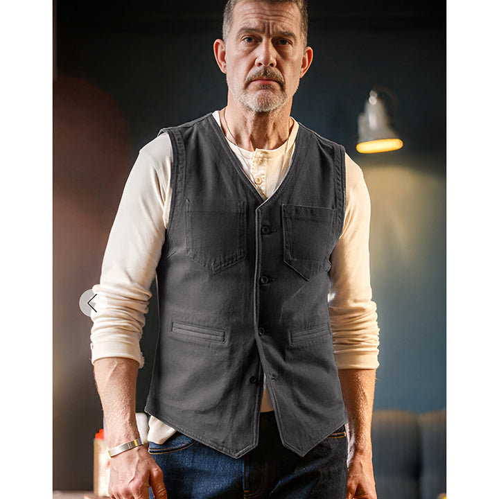 Herren komfortable Weste mit praktischen Taschen Aliams