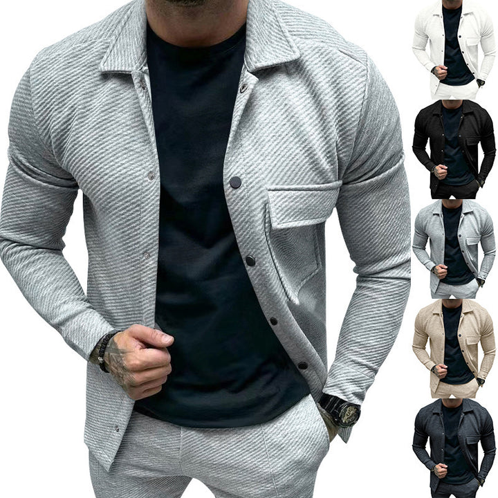 Herren Freizeitjacke mit gestreiftem Design und praktischen Taschen Aliams
