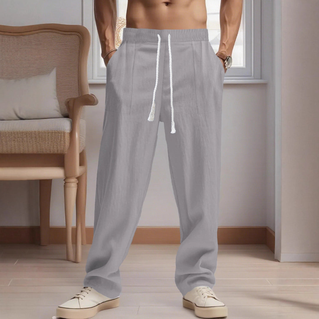 Herren lässige Stoffhose mit elastischem Bund und praktischen Seitentaschen Aliams