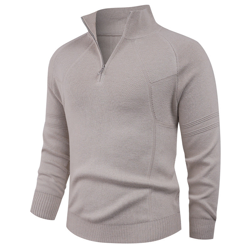 Herren Strickpullover mit modernem Reißverschluss und eleganter Struktur Aliams