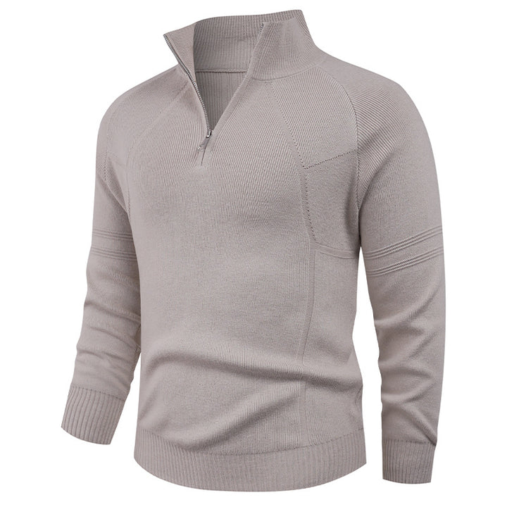 Herren Strickpullover mit modernem Reißverschluss und eleganter Struktur Aliams