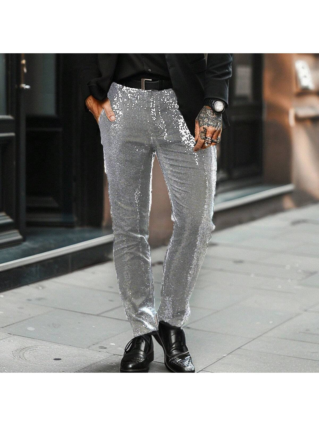 Herren Glitzernde Anzughose Aliams